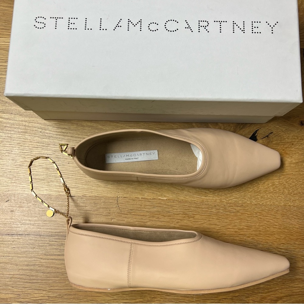 Stella McCartney vegan leather ballerina flats with anklet